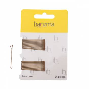 Harizma h10533-04 Невидимки 40 мм прямые 24 шт коричневые