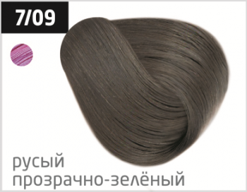 OLLIN PERFORMANCE  7/09 русый прозрачно-зеленый 60мл Перманентная крем-краска для волос