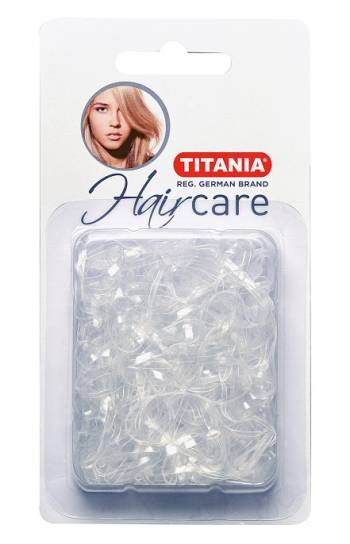 Titania 8065 B Белые силиконовые резинки для причесок 150шт/уп
