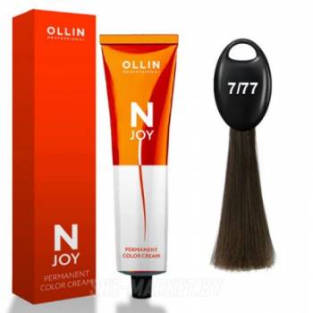 OLLIN "N-JOY"  7/77 – русый интенсивно-коричневый, перманентная крем-краска для волос 100мл