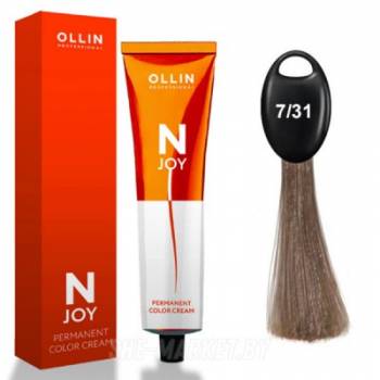 OLLIN "N-JOY"  7/31 - русый золотисто–пепельный, перманентная крем-краска для волос 100мл