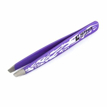 Metzger PT-359-PK Прямой пинцет фиолетовый с орнаментом