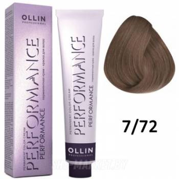 OLLIN PERFORMANCE  7/72 русый коричнево-фиолетовый 60мл Перманентная крем-краска для волос