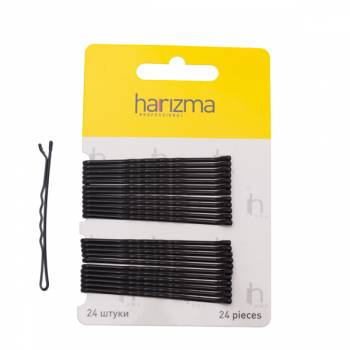 Harizma h10536-15 Невидимки 60 мм волна 24 шт черные