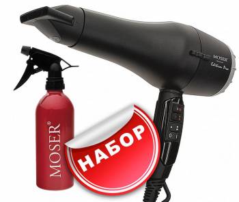 Moser 4331-0052 EDITION Pro 2100W black Фен для волос + распылитель воды