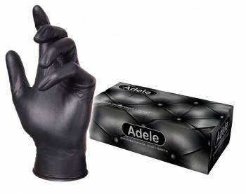 Перчатки ADELE нитриловые ЧЕРНЫЕ н/о М (100 шт)