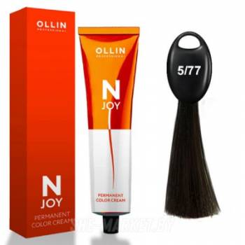 OLLIN "N-JOY"  5/77 – светлый шатен интенсивно-коричневый, перманентная крем-краска для волос 100мл