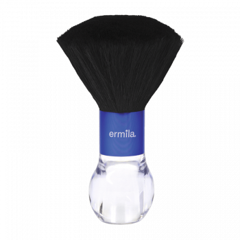 Ermila 0094-6080 Neck brush blue Синяя парикмахерская щетка-сметка для волос с фирменным логотипом