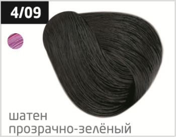 OLLIN PERFORMANCE  4/09 шатен прозрачно-зеленый 60мл Перманентная крем-краска для волос