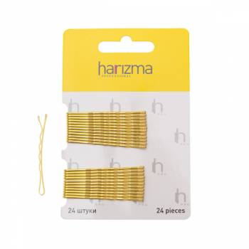 Harizma h10534-19 Невидимки 50 мм волна 24 шт золото