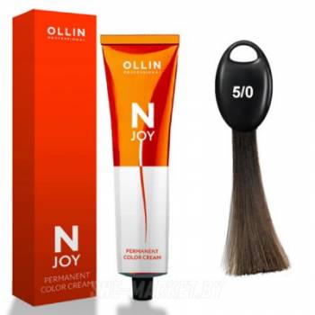 OLLIN "N-JOY"  5/0 - светлый шатен, перманентная крем-краска для волос 100мл