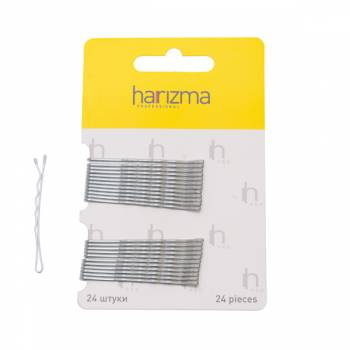 Harizma h10534-17 Невидимки 50 мм волна 24 шт серебро