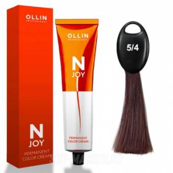 OLLIN "N-JOY"  5/4 – светлый шатен медный, перманентная крем-краска для волос 100мл