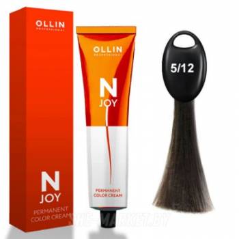 OLLIN "N-JOY"  5/12 – светлый шатен пепельно-фиолетовый, перманентная крем-краска для волос 100мл