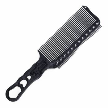 Y.S.PARK YS-s282T soft carbon Большая расческа для стрижки под машинку с ручкой и зубцами на обушке (гибкий карбон)