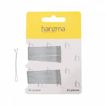 Harizma h10535-17 Невидимки 50 мм прямые 24 шт серебро