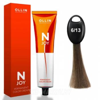 OLLIN "N-JOY"  6/13 – темно-русый пепельно-золотистый, перманентная крем-краска для волос 100мл