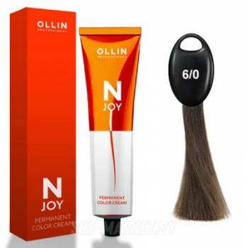 OLLIN "N-JOY"  6/0 – темно-русый, перманентная крем-краска для волос 100мл