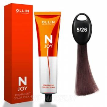 OLLIN "N-JOY"  5/26 – светлый шатен фиолетово-красный, перманентная крем-краска для волос 100мл