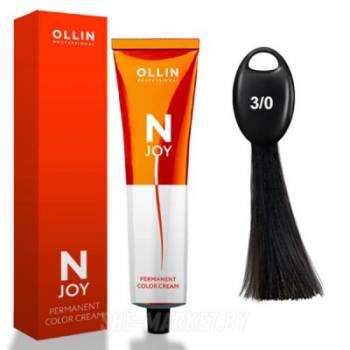 OLLIN "N-JOY"  3/0 – темный шатен, перманентная крем-краска для волос 100мл