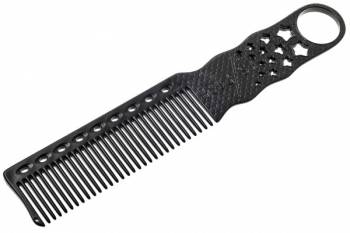 Y.S.PARK YS-280 soft carbon Расчёска гибкий карбон с ручкой для стрижки под машинку