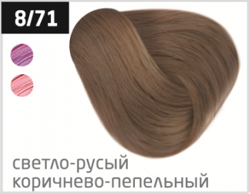 OLLIN SILK TOUCH  8/71 светло-русый коричнево-пепельный 60мл Безаммиачный стойкий краситель для волос