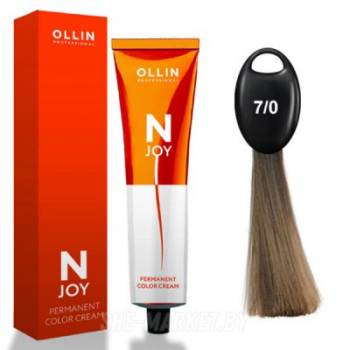 OLLIN "N-JOY"  7/0 – русый, перманентная крем-краска для волос 100мл