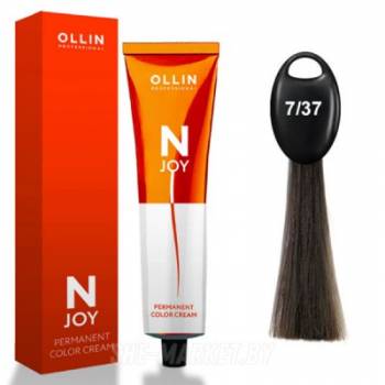 OLLIN "N-JOY"  7/37 – русый золотисто-коричневый, перманентная крем-краска для волос 100мл