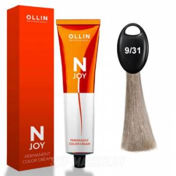 OLLIN "N-JOY"  9/31 – блондин золотисто-пепельный, перманентная крем-краска для волос 100мл