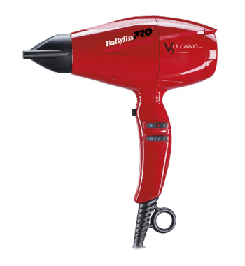 Babyliss Pro BAB6180IRE VULCANO V3 Ionic 2200W Красный парикмахерский фен для волос