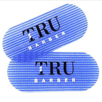 CH218 Синяя липучка для волос "TRU BARBER" 2шт