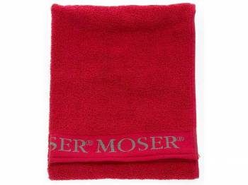 Moser 0092-6060 towel red Красное парикмахерское полотенце с фирменным логотипом
