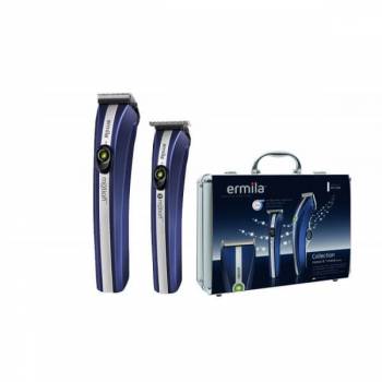 Ermila 1885-0146 MOTION Nano midnight blue Набор: Профессиональные немецкие машинка для стрижки и окантовочный триммер для волос в кейсе