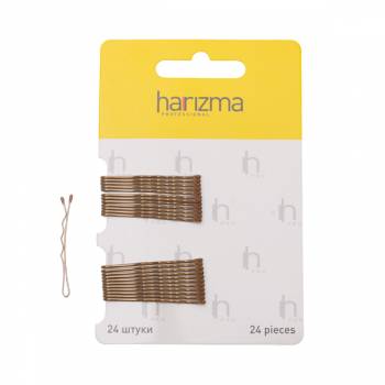 Harizma H10532-04 Невидимки 40 мм волна 24 шт коричневые