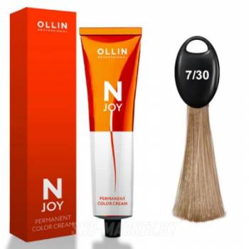 OLLIN "N-JOY"  7/30 – русый золотистый, перманентная крем-краска для волос 100мл
