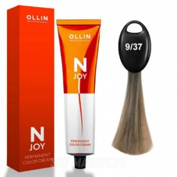 OLLIN "N-JOY"  9/37 – блондин золотисто-коричневый, перманентная крем-краска для волос 100мл