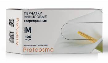 Перчатки PROFCOSMO винил 4,0 гр. ПРОЗРАЧНЫЕ М (50 пар)
