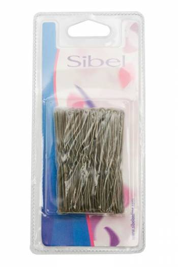 Sibel 946505015 Коричневые волнистые шпильки для волос 65мм в упаковке по 50шт
